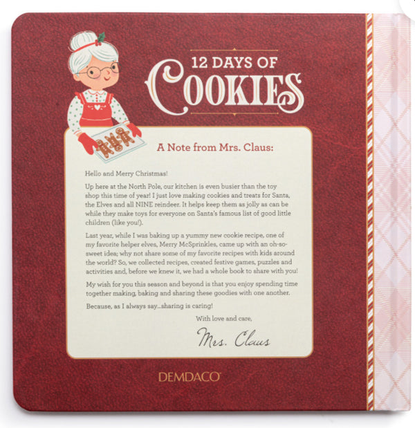 Mrs. Claus 12 Days of Cookies Countdown Recipe Book - 8x8in - Jilly's Socks 'n Such