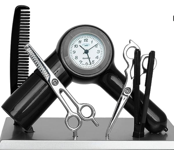 Hair Stylist Clock- black - Jilly's Socks 'n Such