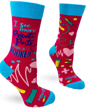 I see more Private Parts than a Hooker Women’s  Crew Socks