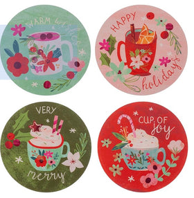 Karma holiday paper coasters set-4 designs