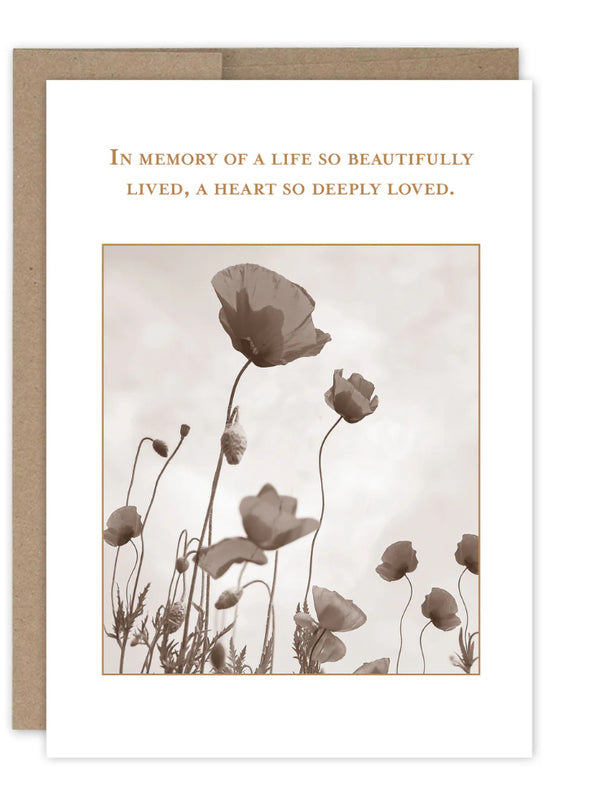 “In memory of a life…..” Shannon Martin sympathy card - Jilly's Socks 'n Such