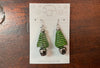 Silver or Green Bells Spiral Tree Christmas Earrings - Jilly's Socks 'n Such