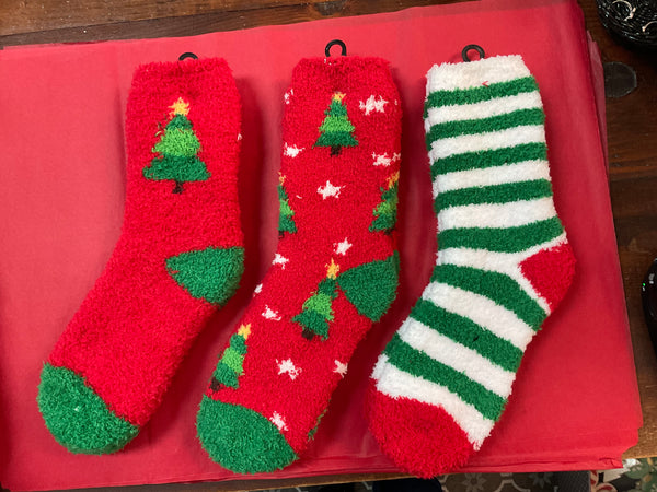 Women's Fuzzy Christmas Socks - Jilly's Socks 'n Such
