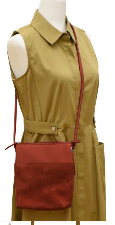 Ili Midi Sac leather & suede Crossbody-red - Jilly's Socks 'n Such