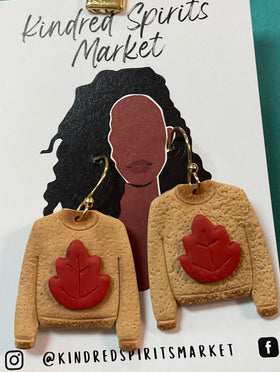 (Copy) Kindred Spirits Market Earrings Style 1086 - Fall sweater with leaf