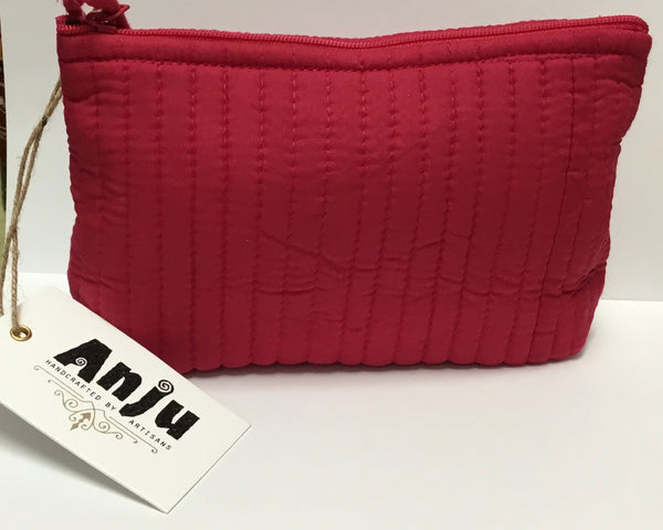 Aviva Collection – Quilted Solid Cotton Travel Pouch by Anju - Jilly's Socks 'n Such