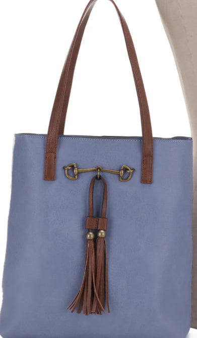 Liz Soto “Jane” horsebit tote with tassel - 4 colors - Jilly's Socks 'n Such