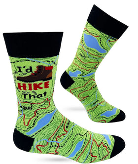 I’d Hike That Men’s Novelty Crew Socks