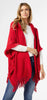Coco+Carmen Eloise Hooded Ruana with Frayed Fringe-4 colors