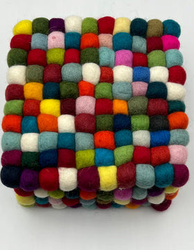Felted Multicolor Square Trivet