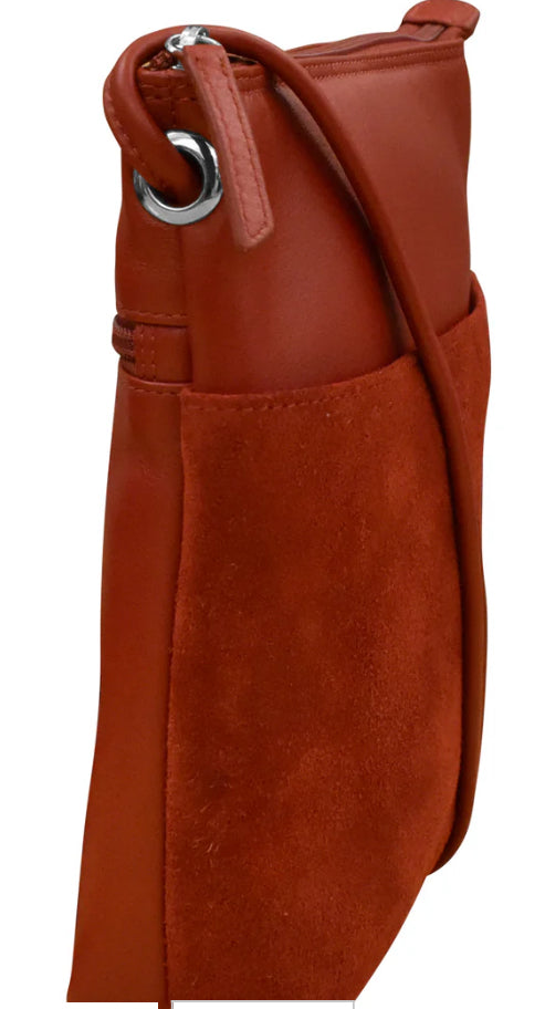 Ili Midi Sac leather & suede Crossbody-red - Jilly's Socks 'n Such