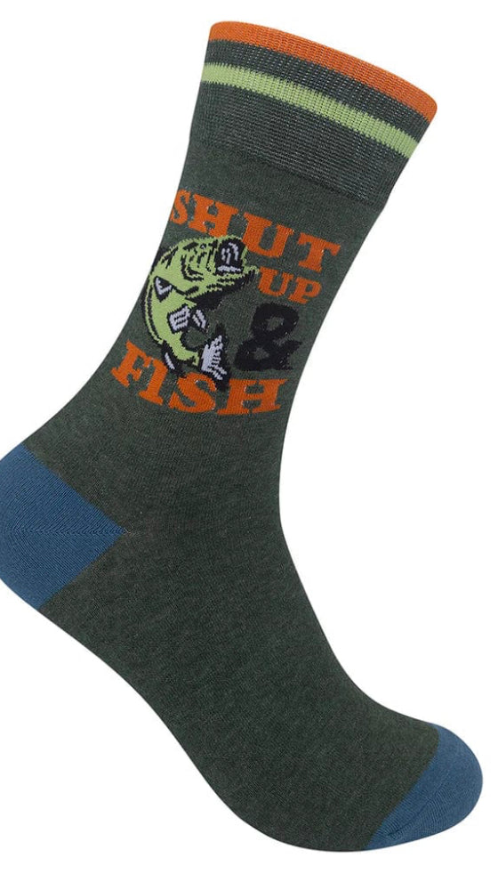 Shut Up & Fish - One Size - Funatic - Jilly's Socks 'n Such