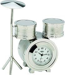 Silver Drum Set Clock