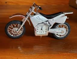 Motorcycle clock- silver - Jilly's Socks 'n Such