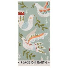 Holiday Tea Towel and Cutting Board by Karma - “Peace on Earth”