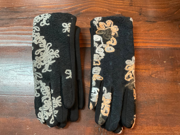 Coco + Carmen Felted Flower Cascade Touchscreen Gloves - 2 colors