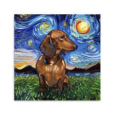 Greeting Card - Starry Night Dachshund