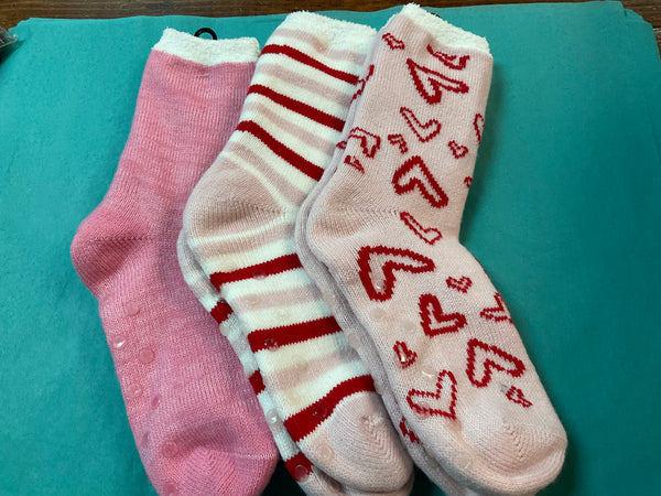 Valentine slipper socks with grippers