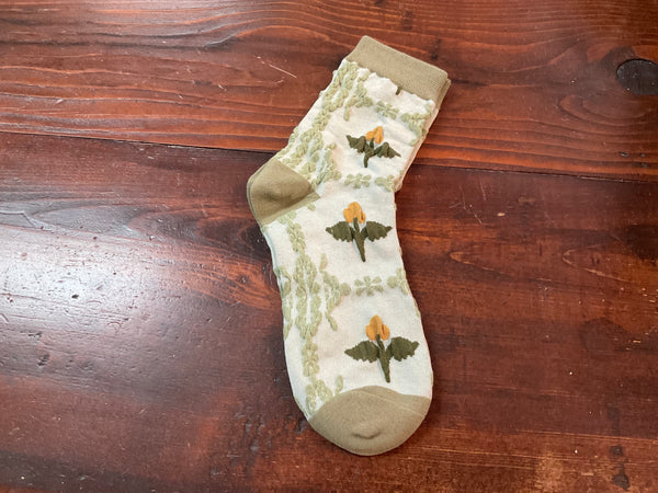 Women’s Green Textured Socks - Jilly's Socks 'n Such