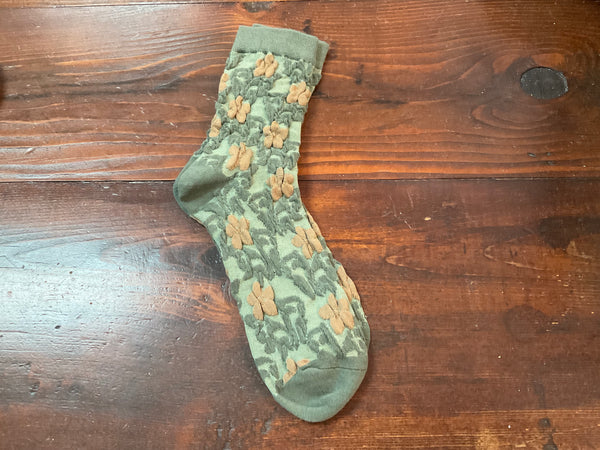 Women’s Green Textured Socks - Jilly's Socks 'n Such
