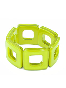 Resin Square Cutout Stretch Bracelet