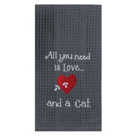 All you need is Love and a Cat kitchen Towel