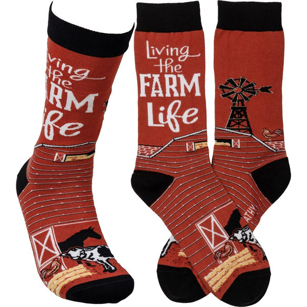 Living the farm life Socks - One Size - Jilly's Socks 'n Such