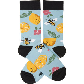Lemons and Bees Socks - One Size