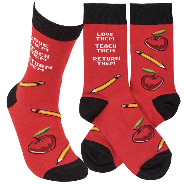 Love them Teach them Return them Socks - One Size - Jilly's Socks 'n Such