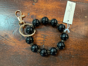 Beaded key ring by Simply Noelle - black with black