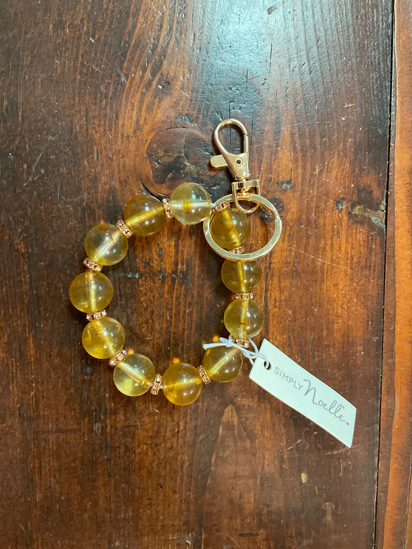 Beaded key ring by Simply Noelle - natural - Jilly's Socks 'n Such