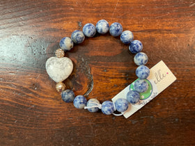 Beaded heart bracelet by Simply Noelle - denim