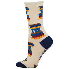 Women’s to be read pile Socks - Jilly's Socks 'n Such