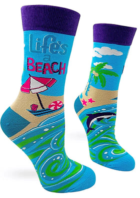 “Life’s a beach” Women’s Crew Socks