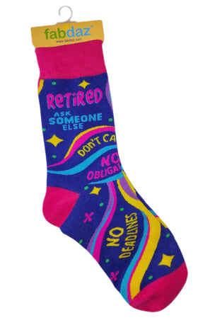 “Retired ask someone else” Women’s Crew Socks