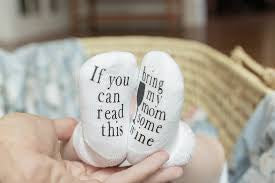 “If you can read this bring my mom some wine” infant socks - 2 sizes
