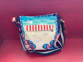 Sun N Sand Patriotic Beach Flip flops Crossbody