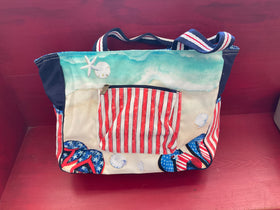 Sun N Sand Patriotic Beach Flip flops Oversized Tote