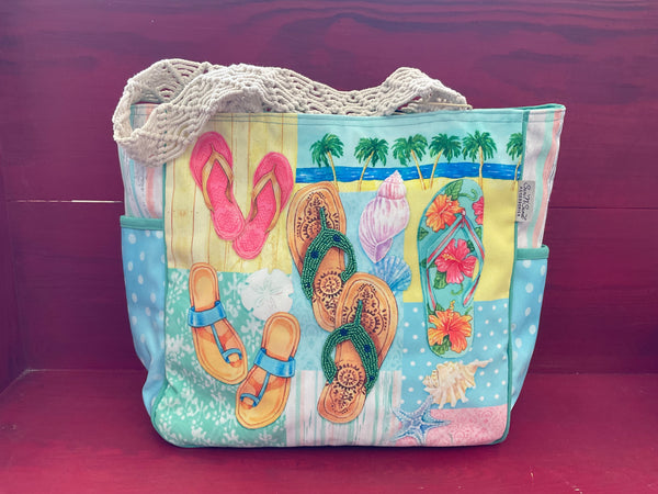 Sun N Sand Beach Flip flops Shoulder Tote - Jilly's Socks 'n Such