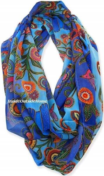 Sun n Sand Laurel Burch Elena Cerulean cat Infinity Scarf - Jilly's Socks 'n Such