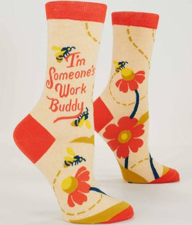 Women’s Blue Q-I’m Someone’s Work Buddy Socks