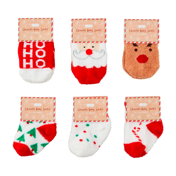 Chenille Baby Christmas Socks by Mudpie - Jilly's Socks 'n Such
