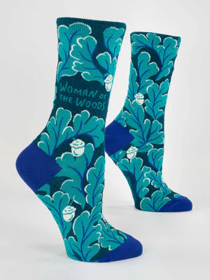 Women’s Blue Q-Woman of the Woods Socks - Jilly's Socks 'n Such