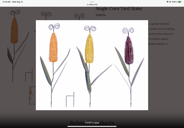 Corn Yard Stake - Yellow & Gold - Jilly's Socks 'n Such