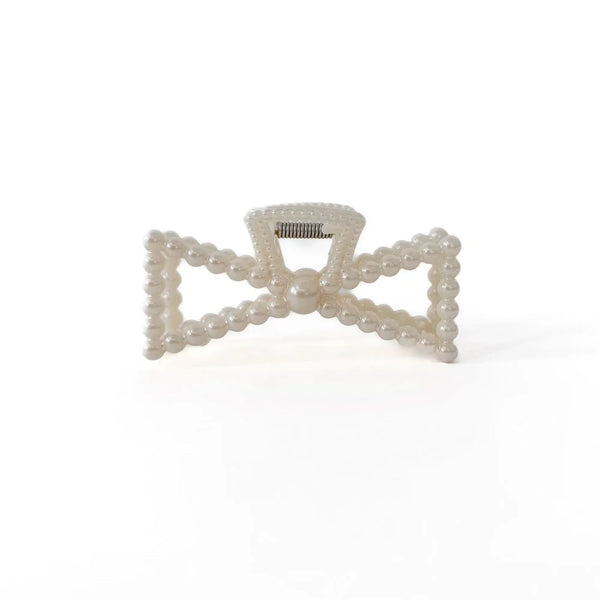 Pearl Bow Hair Clip - Jilly's Socks 'n Such