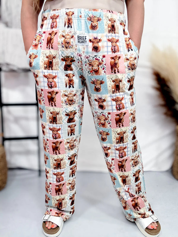 Lounge Pants by Brief Insanity “Highland Cow Quilt”