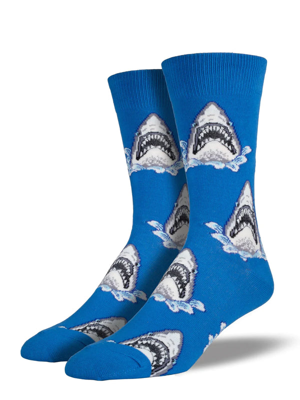 Men's Shark Attack Socks - King Size - Jilly's Socks 'n Such