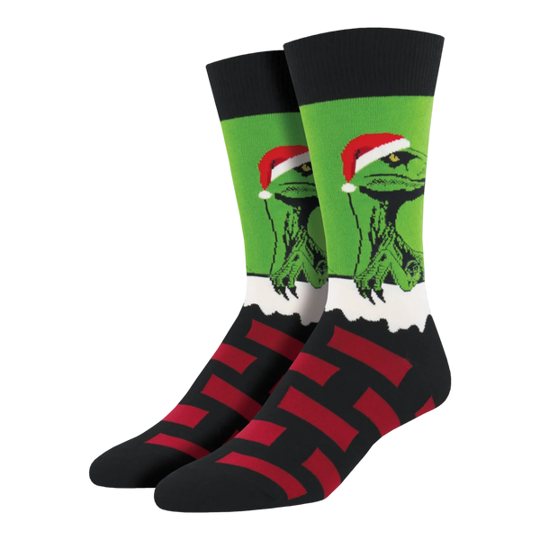 Men's Raptor Claus Socks - Jilly's Socks 'n Such