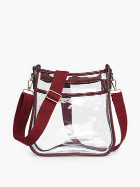 Jen & Co- Posie Clear Crossbody- wine