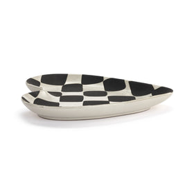 Heart Spoon Rest Black White Checker